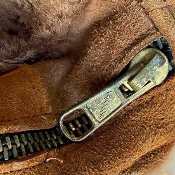 Areitio brown and tan shearling square shoulder bag with suede patchwork straps - Picture 7 of 11